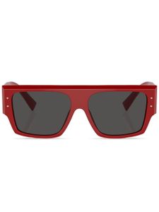 Dolce & Gabbana Eyewear lunettes de soleil rectangulaires à logo imprimé - Rouge