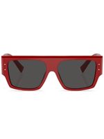 Dolce & Gabbana Eyewear lunettes de soleil rectangulaires à logo imprimé - Rouge - thumbnail