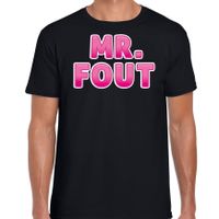 Verkleed t-shirt voor heren - Mr. Fout - zwart/roze - carnaval