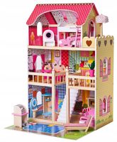 Viking Choice  Houten poppenhuis met zwembad en LED-verlichting - 59x30x90 cm - thumbnail