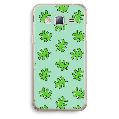 Groene blaadjes: Samsung Galaxy J3 (2016) Transparant Hoesje