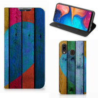 Samsung Galaxy A30 Book | Wallet Case | Wood Heart - Cadeau voor je Vriend
