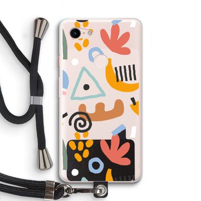 Abstract: Pixel 3 XL Transparant Hoesje met koord