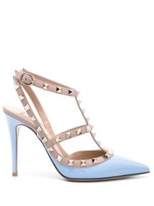 Valentino Garavani escarpins Rockstud 100mm en cuir verni - Bleu