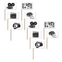 Hollywood thema cocktailprikkers - 100x stuks - 6,5 cm - film/bioscoop versiering