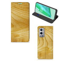 OnePlus 9 Pro Book Wallet Case Licht Hout - thumbnail