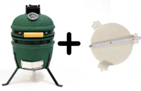 Compleet - Own Grill 13 inch kamado barbecue V2 groen met heatdeflector