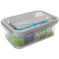 1x Voorraad/vershoudbakjes met inzettray 1,9 liter transparant/grijs plastic 24 x 15 cm