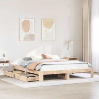 Bedframe zonder matras massief grenenhout 200x200 cm