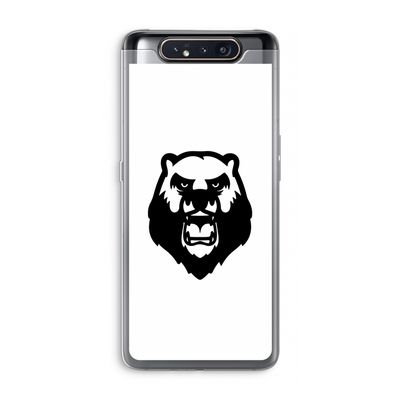 Angry Bear (white): Samsung Galaxy A80 Transparant Hoesje