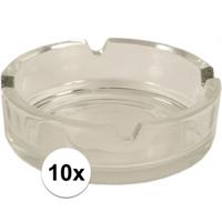Glazen asbak basic model - 10x -Dia 11 cm - Action products