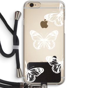 White butterfly: iPhone 6 / 6S Transparant Hoesje met koord