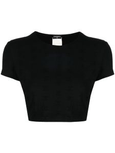 CHANEL Pre-Owned haut crop à logo brodé (1997) - Noir