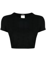 CHANEL Pre-Owned t-shirt crop à logo CC brodé (1997) - Noir