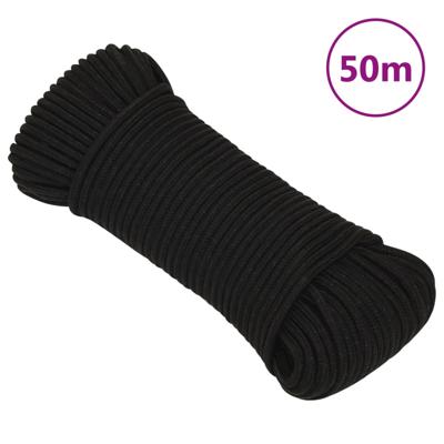 Werktouw 4 mm 50 m polyester zwart