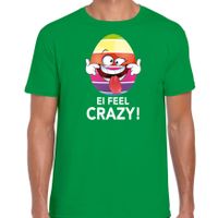 Vrolijk Paasei ei feel crazy t-shirt groen voor heren - Paas kleding / outfit