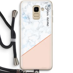 Marmer in stijl: Samsung Galaxy J6 (2018) Transparant Hoesje met koord