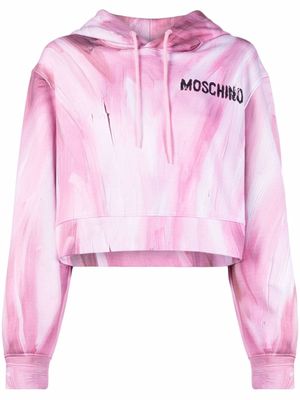 Moschino hoodie crop imprimé - Rose