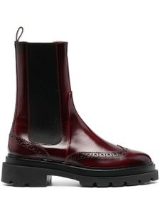 Santoni bottes à empiècements contrastants - Rouge