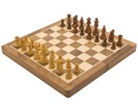 Deluxe Opvouwbare Reisset van Hardhout 36 cm - Magnetisch Schaken