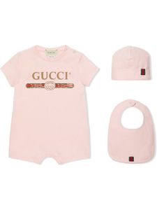 Gucci Kids trousseau de naissance à logo imprimé - Rose