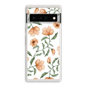 Peachy flowers: Google Pixel 6 Pro Transparant Hoesje