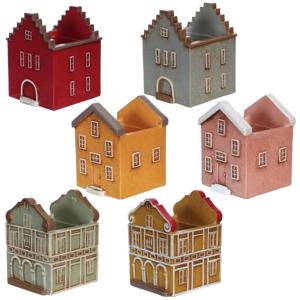 Gekleurd huisje Curacao 8,6x8x10,5cm