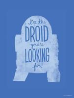 Kunstdruk Star Wars - Silhouette Quotes R2D2 30x40cm