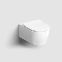 Wandcloset Clou New Hammock Randloos 54 cm Inclusief Dunne Zitting met Deksel Softclose OnePack Glans Wit