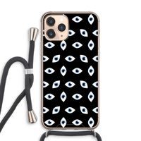 Eyes pattern: iPhone 11 Pro Max Transparant Hoesje met koord