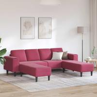 Bankstel 3 pcs Wijnrood Fluweel