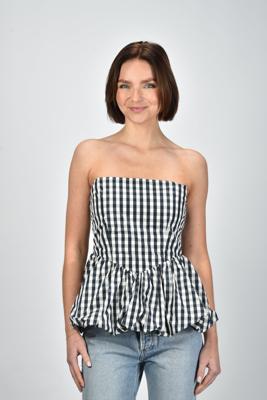 Sage & Ivy top Leona check navy