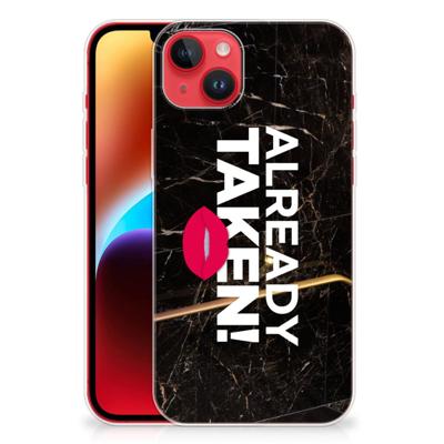 iPhone 14 Plus | Siliconen hoesje | met naam Already Taken Black