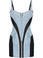 Mugler robe corset en jean à coupe courte - Noir