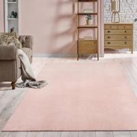 Karpet24 Loft - Luxe, Fluweelzacht Effen Vloerkleed in Roze-Blush, Modern & Stijlvol-120 x 160 cm