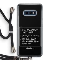 Mijn Motto's: Samsung Galaxy S10e Transparant Hoesje met koord