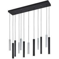 LED Hanglamp - Cinque Civeto - 12 Lichtpunten van 3.5 Watt - Dimbaar - Aanpasbare Lichtkleur - Mat Zwart - Metaal