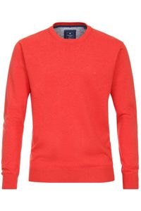 Redmond Casual Regular Fit Trui ronde hals rood, Effen