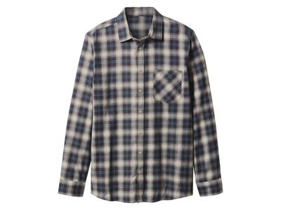 esmara Men Flanellen heren overhemd (Geruit/marineblauw/beige, L (41/42))