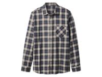 esmara Men Flanellen heren overhemd (Geruit/marineblauw/beige, L (41/42))