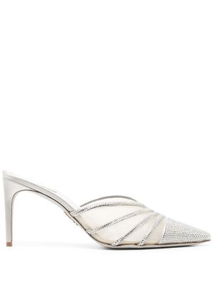 René Caovilla mules Bridal à ornements en cristal 80 mm - Gris