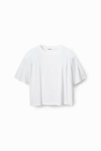 Gevlokt sportshirt - WHITE - M