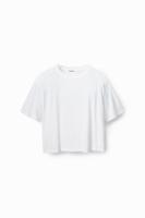 Gevlokt sportshirt - WHITE - M - thumbnail