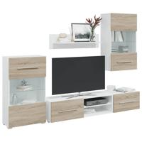 5-delige Tv-meubels met LED bewerkt hout sonoma eiken