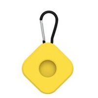 AirTag case square series - siliconen sleutelhanger met ring - geel