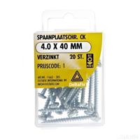 Spaanpl.schr. ck 4.0x40mm 20st - Deltafix