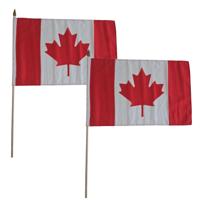 Zwaaivlag Canada - 2x - luxe - 30 x 45 cm - op lange stok - Feestartikelen / versiering