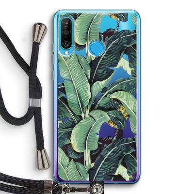 Bananenbladeren: Huawei P30 Lite Transparant Hoesje met koord