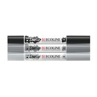 Duotip talens ecoline set 3 stuks zwart en grijs