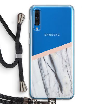 A touch of peach: Samsung Galaxy A50 Transparant Hoesje met koord